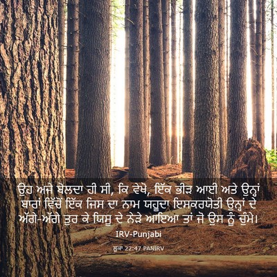 Picture 03 - ਲੂਕਾ 22:47 PANIRV - ਉਹ ਅਜੇ ਬੋਲਦਾ ਹੀ ਸੀ, - Bible Verse Picture