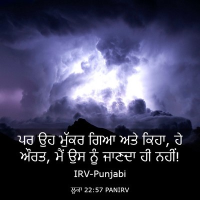 Picture 03 - ਲੂਕਾ 22:57 PANIRV - ਪਰ ਉਹ ਮੁੱਕਰ ਗਿਆ ਅਤੇ - Bible Verse Picture