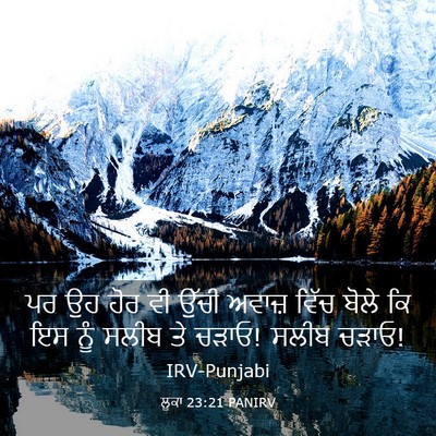 Picture 03 - ਲੂਕਾ 23:21 PANIRV - ਪਰ ਉਹ ਹੋਰ ਵੀ ਉੱਚੀ - Bible Verse Picture