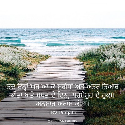 Picture 03 - ਲੂਕਾ 23:56 PANIRV - ਤਦ ਉਨ੍ਹਾਂ ਘਰ ਆ ਕੇ - Bible Verse Picture