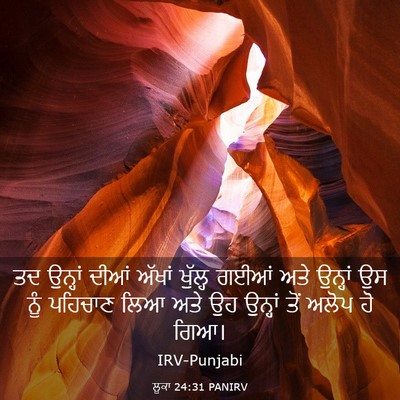 Picture 03 - ਲੂਕਾ 24:31 PANIRV - ਤਦ ਉਨ੍ਹਾਂ ਦੀਆਂ - Bible Verse Picture