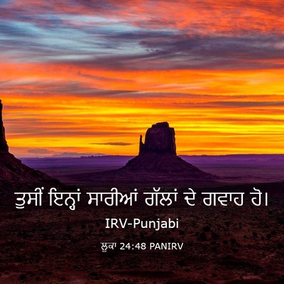 Picture 03 - ਲੂਕਾ 24:48 PANIRV - ਤੁਸੀਂ ਇਨ੍ਹਾਂ - Bible Verse Picture
