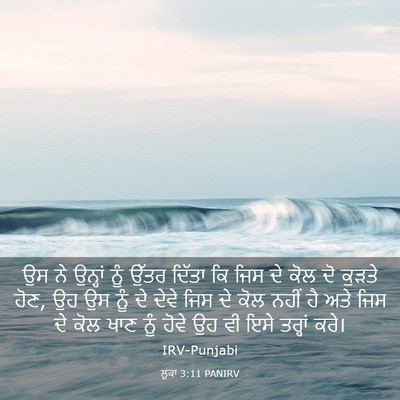 Picture 03 - ਲੂਕਾ 3:11 PANIRV - ਉਸ ਨੇ ਉਨ੍ਹਾਂ ਨੂੰ - Bible Verse Picture
