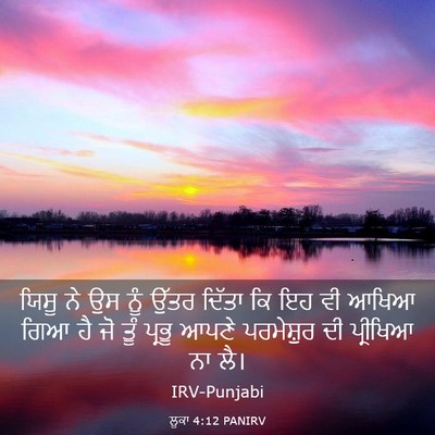 Picture 03 - ਲੂਕਾ 4:12 PANIRV - ਯਿਸੂ ਨੇ ਉਸ ਨੂੰ ਉੱਤਰ - Bible Verse Picture