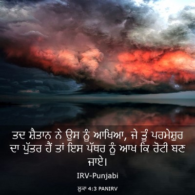 Picture 03 - ਲੂਕਾ 4:3 PANIRV - ਤਦ ਸ਼ੈਤਾਨ ਨੇ ਉਸ ਨੂੰ - Bible Verse Picture