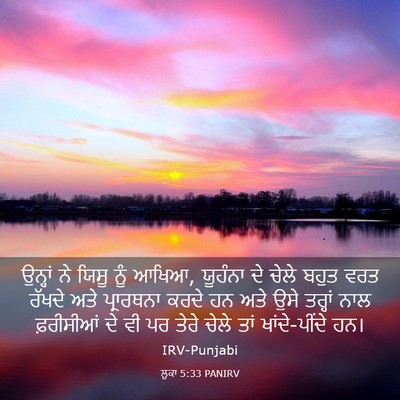 Picture 03 - ਲੂਕਾ 5:33 PANIRV - ਉਨ੍ਹਾਂ ਨੇ ਯਿਸੂ ਨੂੰ - Bible Verse Picture