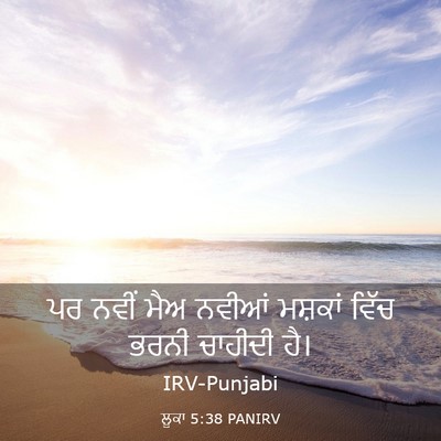 Picture 03 - ਲੂਕਾ 5:38 PANIRV - ਪਰ ਨਵੀਂ ਮੈਅ ਨਵੀਆਂ - Bible Verse Picture