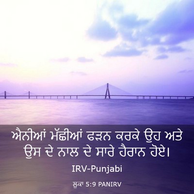Picture 03 - ਲੂਕਾ 5:9 PANIRV - ਐਨੀਆਂ ਮੱਛੀਆਂ ਫੜਨ - Bible Verse Picture