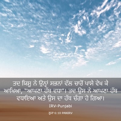 Picture 03 - ਲੂਕਾ 6:10 PANIRV - ਤਦ ਯਿਸੂ ਨੇ ਉਨ੍ਹਾਂ - Bible Verse Picture