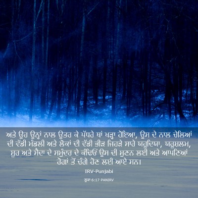 Picture 03 - ਲੂਕਾ 6:17 PANIRV - ਅਤੇ ਉਹ ਉਨ੍ਹਾਂ ਨਾਲ - Bible Verse Picture