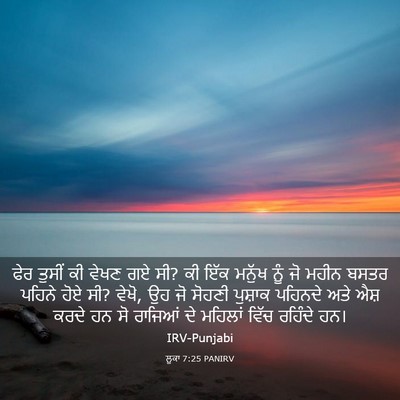 Picture 03 - ਲੂਕਾ 7:25 PANIRV - ਫੇਰ ਤੁਸੀਂ ਕੀ ਵੇਖਣ - Bible Verse Picture