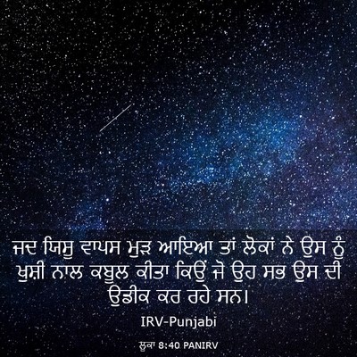 Picture 03 - ਲੂਕਾ 8:40 PANIRV - ਜਦ ਯਿਸੂ ਵਾਪਸ ਮੁੜ - Bible Verse Picture