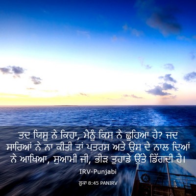 Picture 03 - ਲੂਕਾ 8:45 PANIRV - ਤਦ ਯਿਸੂ ਨੇ ਕਿਹਾ, - Bible Verse Picture