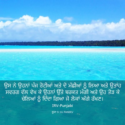 Picture 03 - ਲੂਕਾ 9:16 PANIRV - ਉਸ ਨੇ ਉਹਨਾਂ ਪੰਜ - Bible Verse Picture