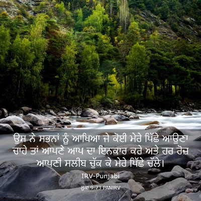 Picture 03 - ਲੂਕਾ 9:23 PANIRV - ਉਸ ਨੇ ਸਭਨਾਂ ਨੂੰ - Bible Verse Picture