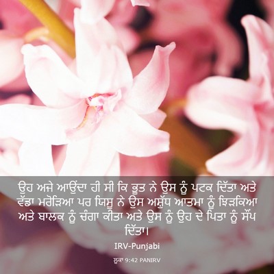 Picture 03 - ਲੂਕਾ 9:42 PANIRV - ਉਹ ਅਜੇ ਆਉਂਦਾ ਹੀ ਸੀ - Bible Verse Picture