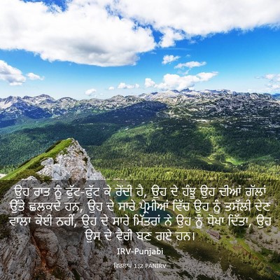 Picture 03 - ਵਿਰਲਾਪ 1:2 PANIRV - ਉਹ ਰਾਤ ਨੂੰ - Bible Verse Picture