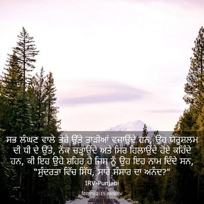Picture 03 - ਵਿਰਲਾਪ 2:15 PANIRV - ਸਭ ਲੰਘਣ ਵਾਲੇ ਤੇਰੇ - Bible Verse Picture