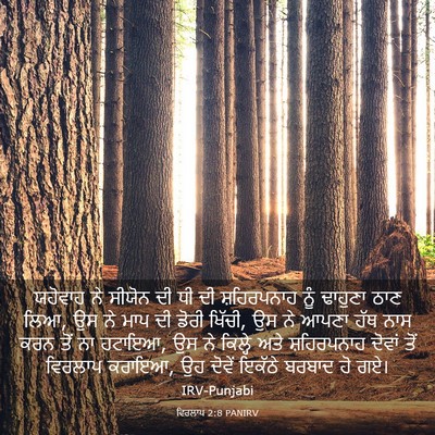 Picture 03 - ਵਿਰਲਾਪ 2:8 PANIRV - ਯਹੋਵਾਹ ਨੇ ਸੀਯੋਨ ਦੀ - Bible Verse Picture