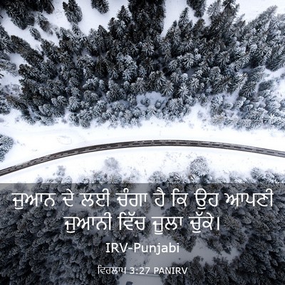 Picture 03 - ਵਿਰਲਾਪ 3:27 PANIRV - ਜੁਆਨ ਦੇ ਲਈ ਚੰਗਾ ਹੈ - Bible Verse Picture