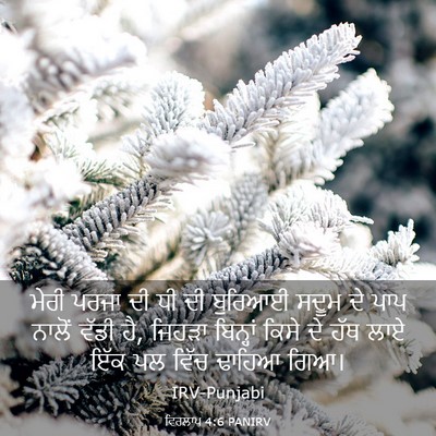 Picture 03 - ਵਿਰਲਾਪ 4:6 PANIRV - ਮੇਰੀ ਪਰਜਾ ਦੀ ਧੀ ਦੀ - Bible Verse Picture