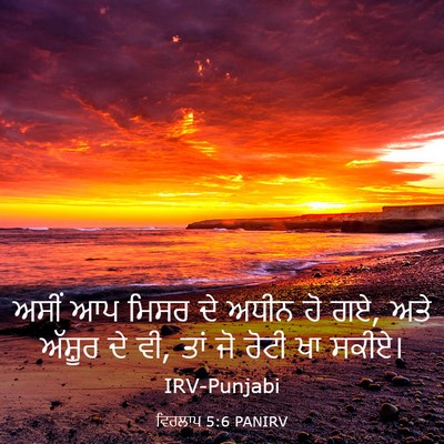Picture 03 - ਵਿਰਲਾਪ 5:6 PANIRV - ਅਸੀਂ ਆਪ ਮਿਸਰ ਦੇ - Bible Verse Picture