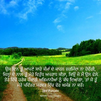 Picture 03 - ਸਫ਼ਨਯਾਹ 3:11 PANIRV - ਉਸ ਦਿਨ ਤੂੰ ਆਪਣੇ - Bible Verse Picture