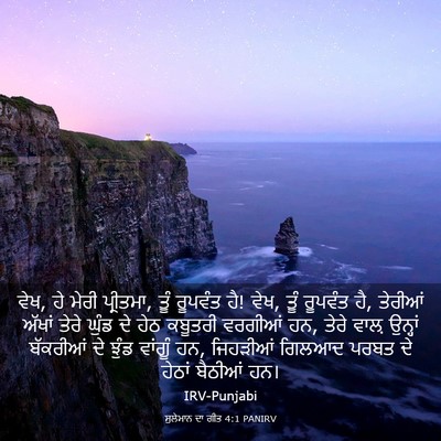 Picture 03 - ਸੁਲੇਮਾਨ ਦਾ ਗੀਤ 4:1 PANIRV - ਵੇਖ, ਹੇ ਮੇਰੀ - Bible Verse Picture