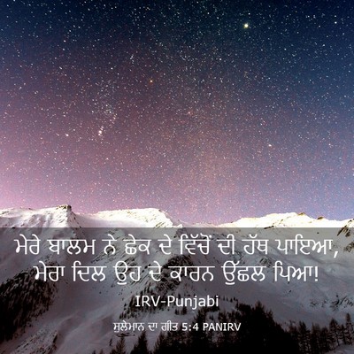 Picture 03 - ਸੁਲੇਮਾਨ ਦਾ ਗੀਤ 5:4 PANIRV - ਮੇਰੇ ਬਾਲਮ ਨੇ ਛੇਕ ਦੇ - Bible Verse Picture
