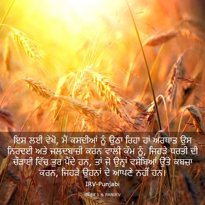 Picture 03 - ਹਬੱਕੂਕ 1:6 PANIRV - ਇਸ ਲਈ ਵੇਖੋ, ਮੈਂ - Bible Verse Picture