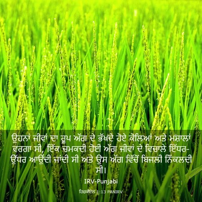 Picture 03 - ਹਿਜ਼ਕੀਏਲ 1:13 PANIRV - ਉਹਨਾਂ ਜੀਵਾਂ ਦਾ ਰੂਪ - Bible Verse Picture
