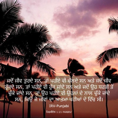 Picture 03 - ਹਿਜ਼ਕੀਏਲ 1:21 PANIRV - ਜਦੋਂ ਜੀਵ ਤੁਰਦੇ ਸਨ, - Bible Verse Picture
