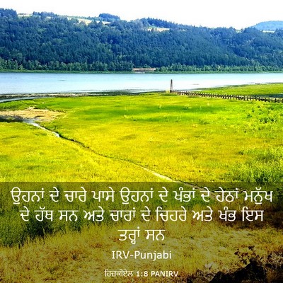 Picture 03 - ਹਿਜ਼ਕੀਏਲ 1:8 PANIRV - ਉਹਨਾਂ ਦੇ ਚਾਰੇ ਪਾਸੇ - Bible Verse Picture