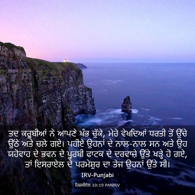 Picture 03 - ਹਿਜ਼ਕੀਏਲ 10:19 PANIRV - ਤਦ ਕਰੂਬੀਆਂ ਨੇ ਆਪਣੇ - Bible Verse Picture