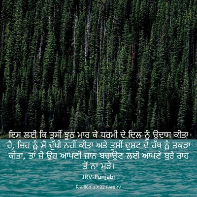 Picture 03 - ਹਿਜ਼ਕੀਏਲ 13:22 PANIRV - ਇਸ ਲਈ ਕਿ ਤੁਸੀਂ ਝੂਠ - Bible Verse Picture