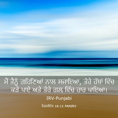 Picture 03 - ਹਿਜ਼ਕੀਏਲ 16:11 PANIRV - ਮੈਂ ਤੈਨੂੰ ਗਹਿਣਿਆਂ - Bible Verse Picture