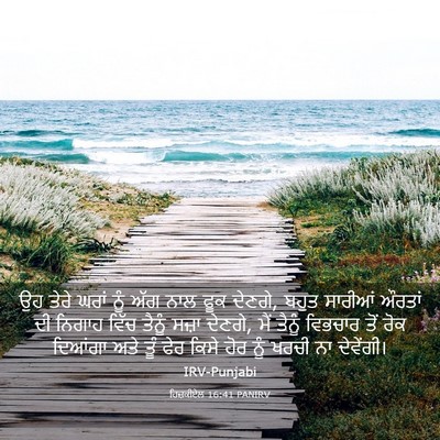 Picture 03 - ਹਿਜ਼ਕੀਏਲ 16:41 PANIRV - ਉਹ ਤੇਰੇ ਘਰਾਂ ਨੂੰ - Bible Verse Picture