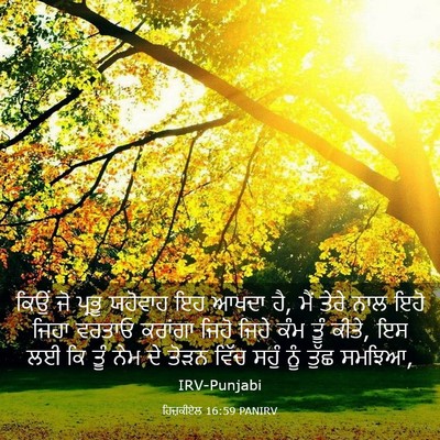 Picture 03 - ਹਿਜ਼ਕੀਏਲ 16:59 PANIRV - ਕਿਉਂ ਜੋ ਪ੍ਰਭੂ - Bible Verse Picture