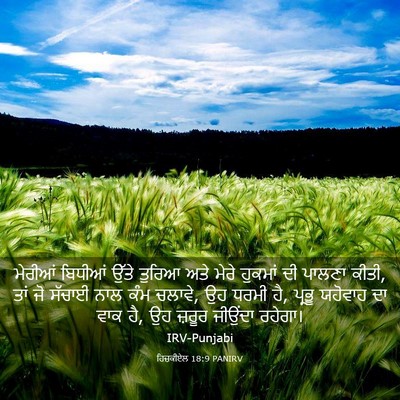 Picture 03 - ਹਿਜ਼ਕੀਏਲ 18:9 PANIRV - ਮੇਰੀਆਂ ਬਿਧੀਆਂ - Bible Verse Picture