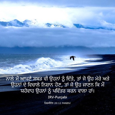 Picture 03 - ਹਿਜ਼ਕੀਏਲ 20:12 PANIRV - ਨਾਲੇ ਮੈਂ ਆਪਣੇ ਸਬਤ - Bible Verse Picture