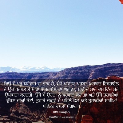 Picture 03 - ਹਿਜ਼ਕੀਏਲ 20:40 PANIRV - ਕਿਉਂ ਜੋ ਪ੍ਰਭੂ - Bible Verse Picture