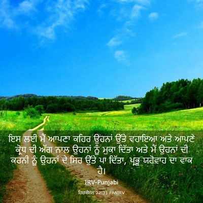 Picture 03 - ਹਿਜ਼ਕੀਏਲ 22:31 PANIRV - ਇਸ ਲਈ ਮੈਂ ਆਪਣਾ ਕਹਿਰ - Bible Verse Picture