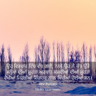 Picture 03 - ਹਿਜ਼ਕੀਏਲ 23:14 PANIRV - ਉਹ ਵਿਭਚਾਰ ਵਿੱਚ ਵੱਧ - Bible Verse Picture