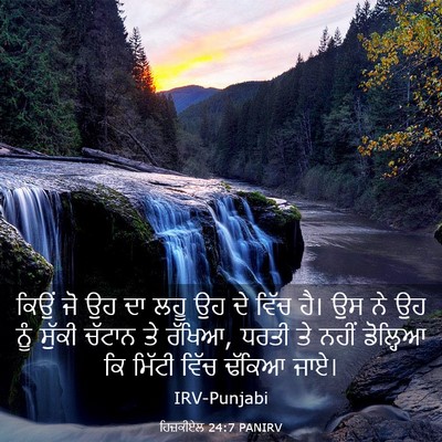 Picture 03 - ਹਿਜ਼ਕੀਏਲ 24:7 PANIRV - ਕਿਉਂ ਜੋ ਉਹ ਦਾ ਲਹੂ - Bible Verse Picture