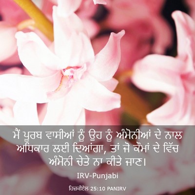 Picture 03 - ਹਿਜ਼ਕੀਏਲ 25:10 PANIRV - ਮੈਂ ਪੂਰਬ ਵਾਸੀਆਂ - Bible Verse Picture