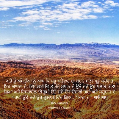 Picture 03 - ਹਿਜ਼ਕੀਏਲ 25:3 PANIRV - ਅਤੇ ਤੂੰ ਅੰਮੋਨੀਆਂ - Bible Verse Picture
