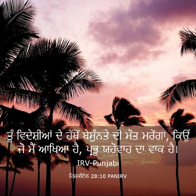 Picture 03 - ਹਿਜ਼ਕੀਏਲ 28:10 PANIRV - ਤੂੰ ਵਿਦੇਸ਼ੀਆਂ ਦੇ - Bible Verse Picture