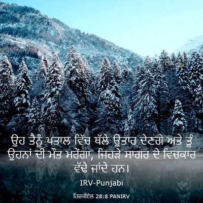 Picture 03 - ਹਿਜ਼ਕੀਏਲ 28:8 PANIRV - ਉਹ ਤੈਨੂੰ ਪਤਾਲ ਵਿੱਚ - Bible Verse Picture