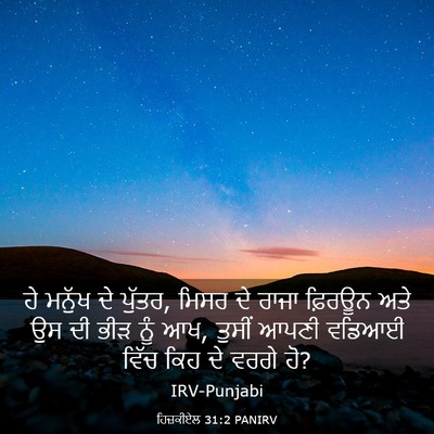 Picture 03 - ਹਿਜ਼ਕੀਏਲ 31:2 PANIRV - ਹੇ ਮਨੁੱਖ ਦੇ ਪੁੱਤਰ, - Bible Verse Picture