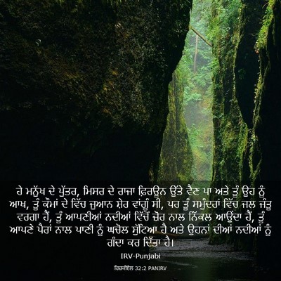 Picture 03 - ਹਿਜ਼ਕੀਏਲ 32:2 PANIRV - ਹੇ ਮਨੁੱਖ ਦੇ ਪੁੱਤਰ, - Bible Verse Picture